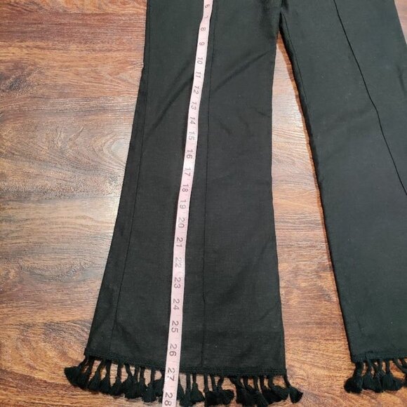 Stone Cold Fox Black Naples Linen Tassel Hem Strapless Jumpsuit Women's Size XS - Picture 9 of 10